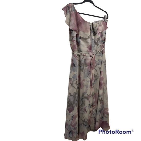 Mori Lee by Madeline Gardner 21503 White Smoke Floral Long Formal Dress Sz 22 - Picture 4 of 8